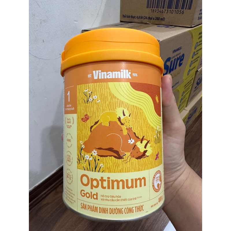 sữa bột optimum gold 1 800g mẫu mới