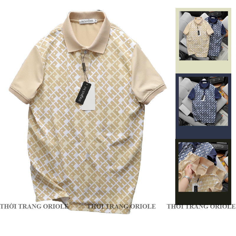 Áo Thun Nam Có Cổ Oriole - Áo Nam Pack Hourse - Áo Polo Nam - Áo Thun Nam Có Cổ In Hoạ Tiết Chữ HP (