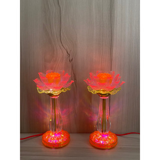 Cặp đèn thờ hoa sen đổi màu, đèn bình hoa sen DS6