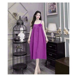 Đầm Ngủ Lụa 2 Dây Cho Nữ Mặc Nhà