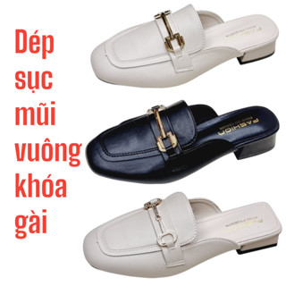  Sục Mũi Vuông Da Mờ Siêu Êm - Dép Nữ Da Mờ Đế Đúc 3 Phân Cao Cấp 228-3 229-6 