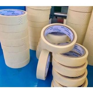 Combo 5 Cuộn Băng keo giấy nhăn 1,2cm - 2,5cm - 5cm tiện dụng với chất keo dính chắc, viết chữ, đánh dấu cực kỳ hữu ích