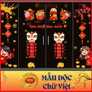 Decal Tết 2025 dán kính Tết ẤT TỴ đủ chi tiết như hình
