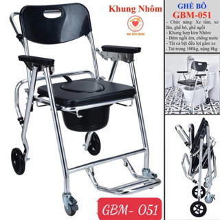 (HOẢ TỐC HCM) GHẾ BÔ TẮM VỆ SINH, XE LĂN BÔ VỆ SINH XẾP GỌN CHO NGƯỜI GIÀ NGƯỜI BỆNH GBM 051