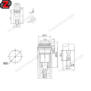 Nút nhấn nhả 2 chân 10mm