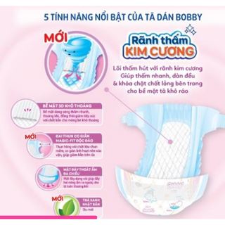 Tã Dán Bobby S54+ Miếng/ S80+ Miếng cho bé 4 - 7kg