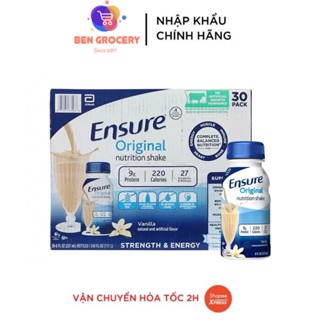Thùng 30 chai sữa Ensure Original Vanilla 237ml nội địa Mỹ