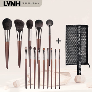  Bộ 14 cọ lông thú LYNH PROFESSONAL kèm túi lưới lông mềm mịn bám phấn chuyên nghiệp 