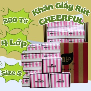 01 thùng Giấy Rút Gấu trúc CHEERFUL Thùng 30 Bịch , Khăn Rút 4 Lớp.