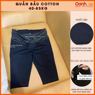 Quần bầu ngố legging ôm chân co giãn chất cotton OanhLTK cạp cao kín bụng chất đanh dày 40-90kg