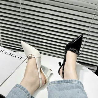 Dép nữ Sục sandan cao gót nữ cao 5 cm ngọc trinh store thắt bím nơ xinh xắn KB 053