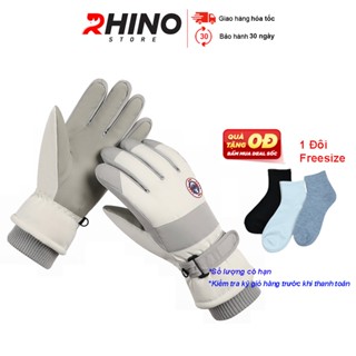 Găng tay lót lông cừu giữ ấm mùa đông chống gió Rhino G904 chống trượt đi xe máy, xe đạp cho nam nữ,