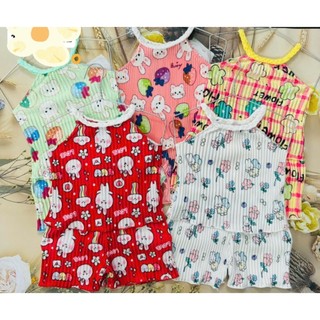 (3 bộ 3 màu 3 họa tiết khác nhau) Combo 3 bộ Lụa Xếp Li Bé (6-18kg)