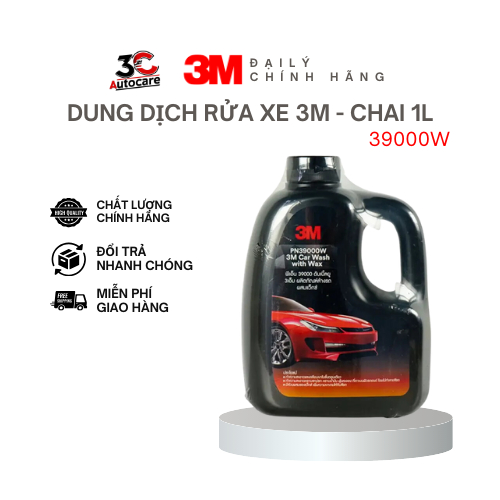Xà Bông Rửa Xe 3M PN39000W Chai 1L - Nhập Khẩu Chính Hãng