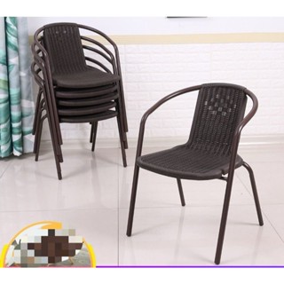 Ghế NHỰA GIẢ  MÂY CHÂN SẮT Cafe Có Tựa Lưng Cao GHẾ NHỰA NHẬP KHẨU.