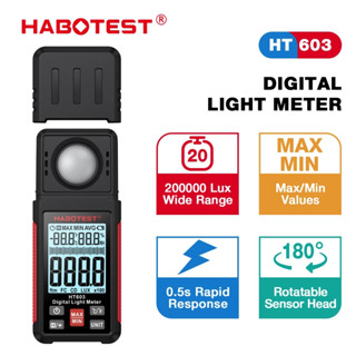 HABOTEST HT603 Máy Đo Ánh Sáng Kỹ Thuật Số Máy Đo Độ Sáng Kỹ Thuật Số 200000 Lux Với Máy Đo Nhiệt Độ Và Độ Ẩm Môi Trường