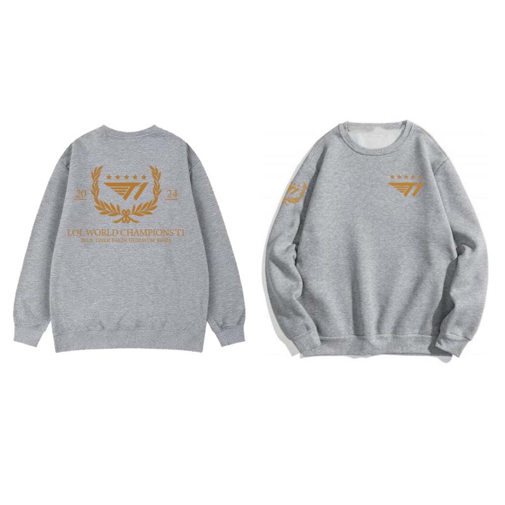 [MÃ TRI ÂN 4] Áo sweater xám T1 CKTG 2024 nam nữ mặc đẹp