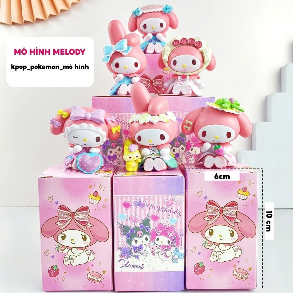 [Full box] Blind box sét 6 mô hình melody, set 6 hộp quà bí mật melody, melody, Mô hình quà tặng