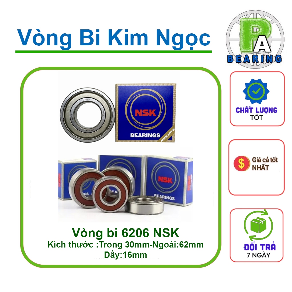 Vòng Bi/Bạc Đạn 6206 ZZ NSK
