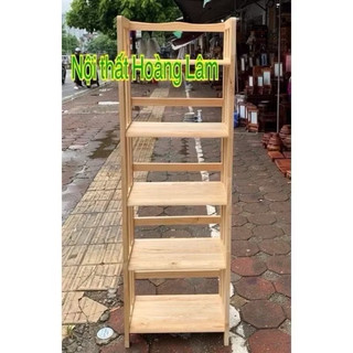Kệ sách 5 tầng gỗ cao su tự nhiên