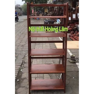 Kệ sách 5 tầng gỗ cao su tự nhiên