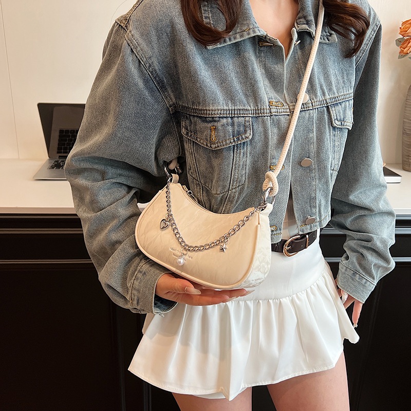 Túi đeo chéo nữ thời trang PALAMA túi xách tay da nhung phối dây xích size 22cm sang chảnh K239