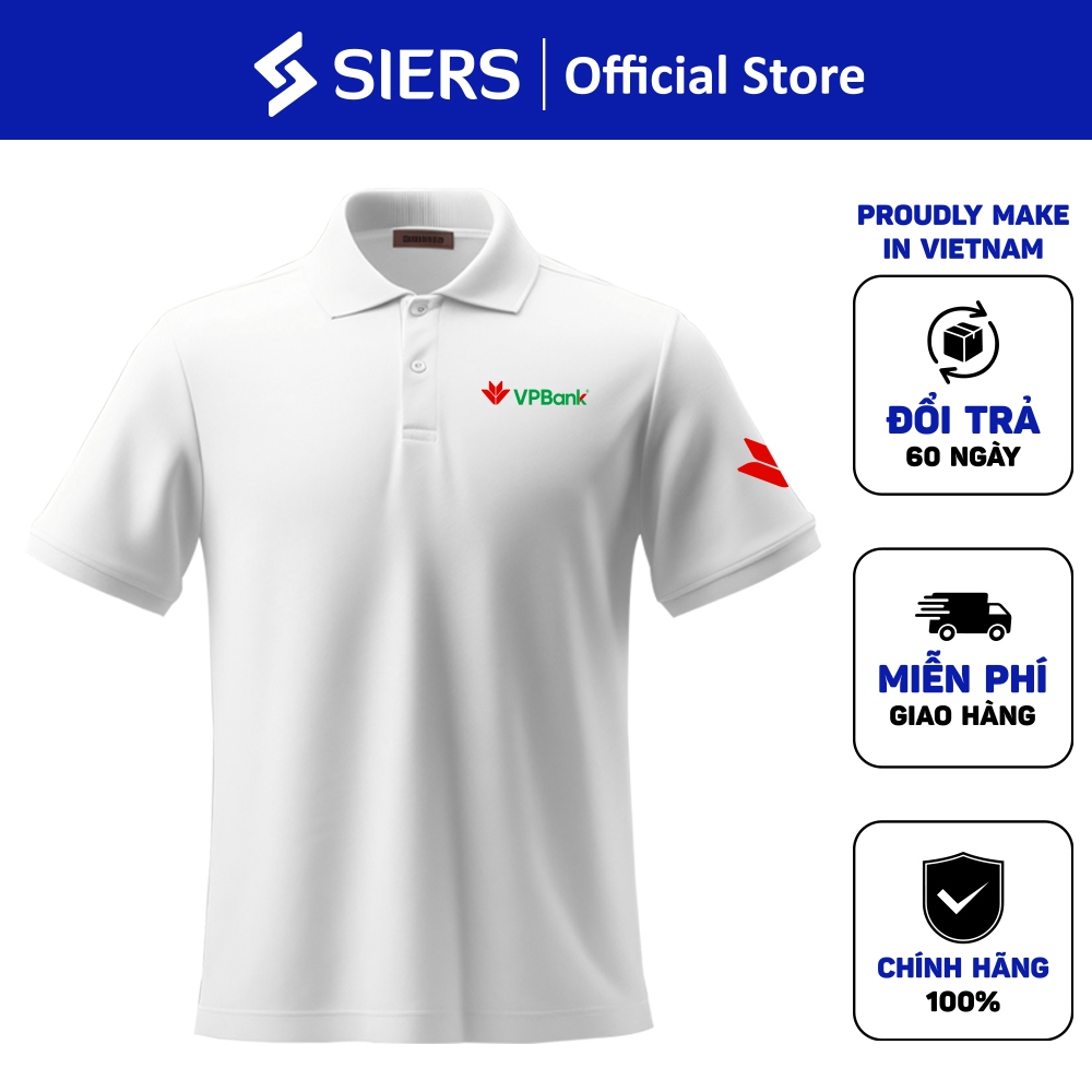 Áo thun có cổ đồng phục ngân hàng VPBank form nam nữ, chất cá sấu poly thái thoáng mát