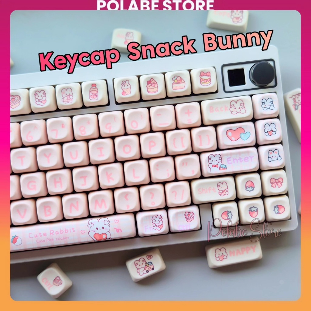 Keycap Snack Bunny MOA profile Keycap PBT Polabe Store bàn phím cơ