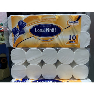 COMBO 6 LỐC GIẤY 10 CUỘN KHÔNG LÕI CAO CẤP LONG NHẬT GIẤY LỤA 4 LỚP MỀM MỊN VÀ DAI
