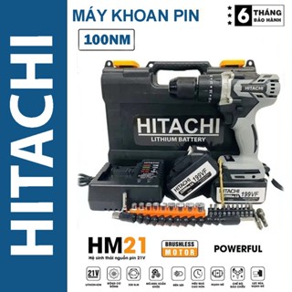 Máy Khoan Pin Hitachi 199V Động Cơ Không Chổi Than 3 Chức Năng, Có Búa, Lõi Đồng, Pin Khủng 10 Cell