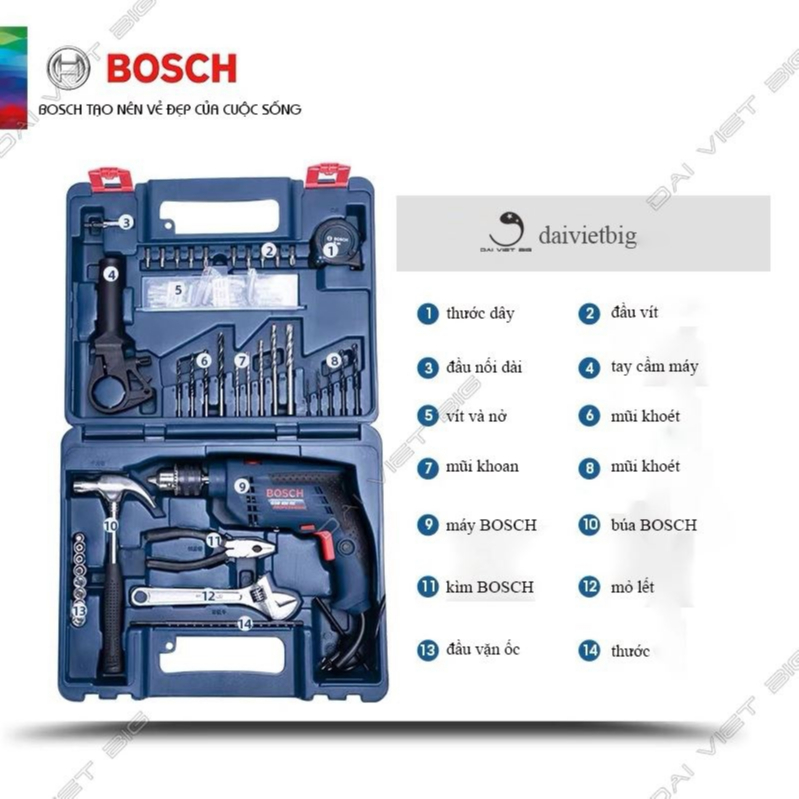 Máy khoan động lực GSB 600 (Bộ 100 món) 2024