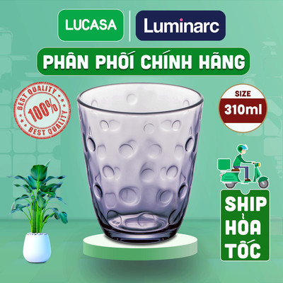 Bộ 6 Ly Thủy Tinh Luminarc Neo Dot Purple 310ml - Loại Cường Lực Thấp BOL5991 | Phân Phối Chính Hãng