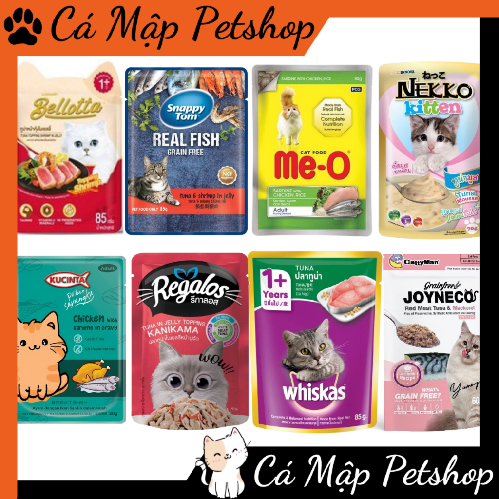 [Combo] Pate cho mèo Nekko, Pate cho mèo Regalos,Me-0,snappytom.... Pate cho mèo dinh dưỡng các loại