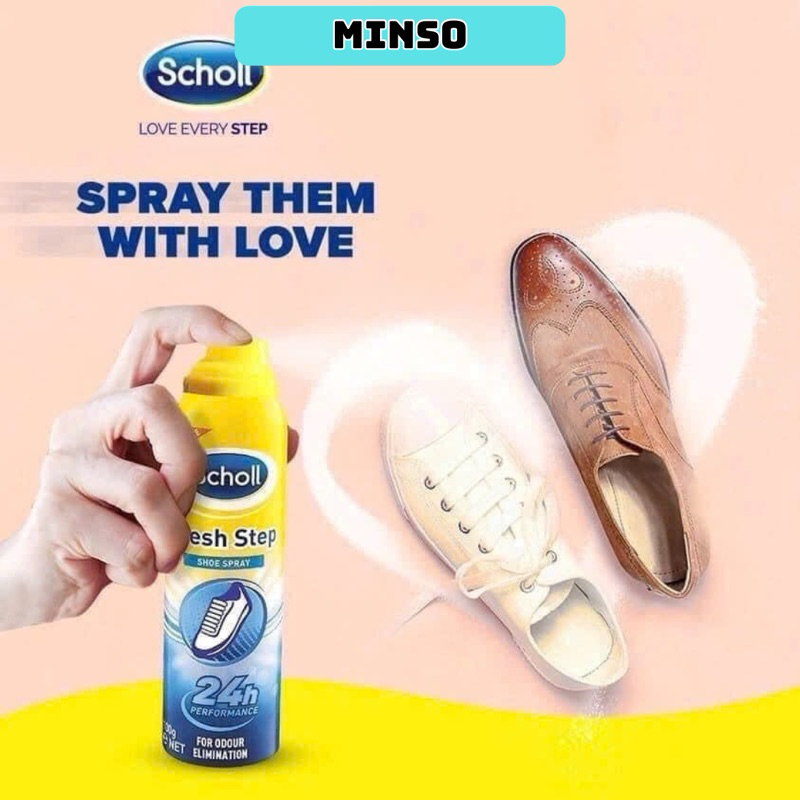 Xịt Khử Mùi Hôi cho Giày và Chân Scholl Fresh Step lọ 150ml Hàng Đức