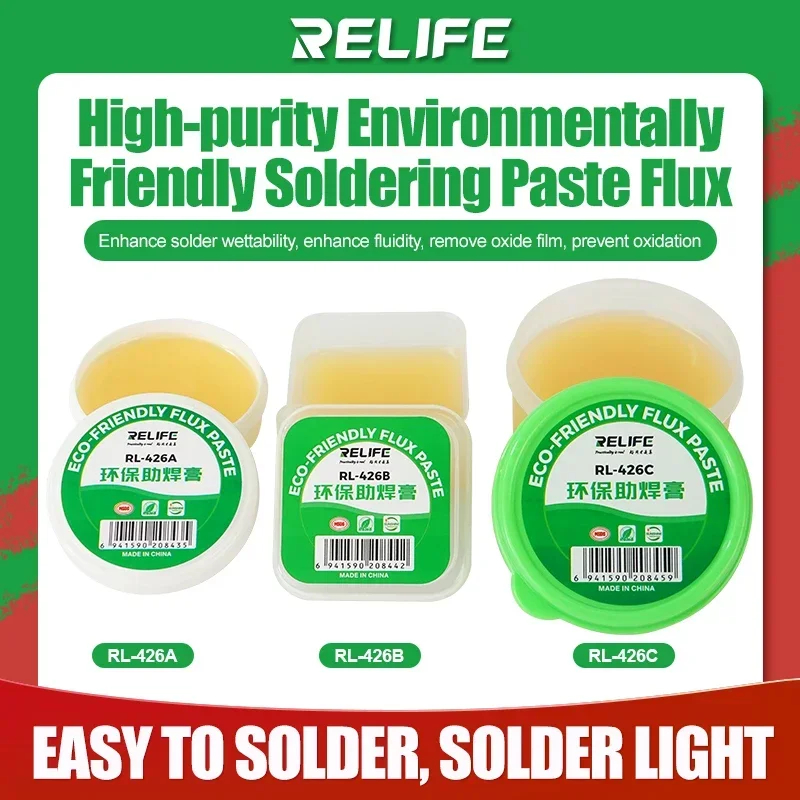 RELIFE RL-426A/B/C 30g 40g 80g Professional Welding Flux Welding Solder Paste High Purity Soldering 