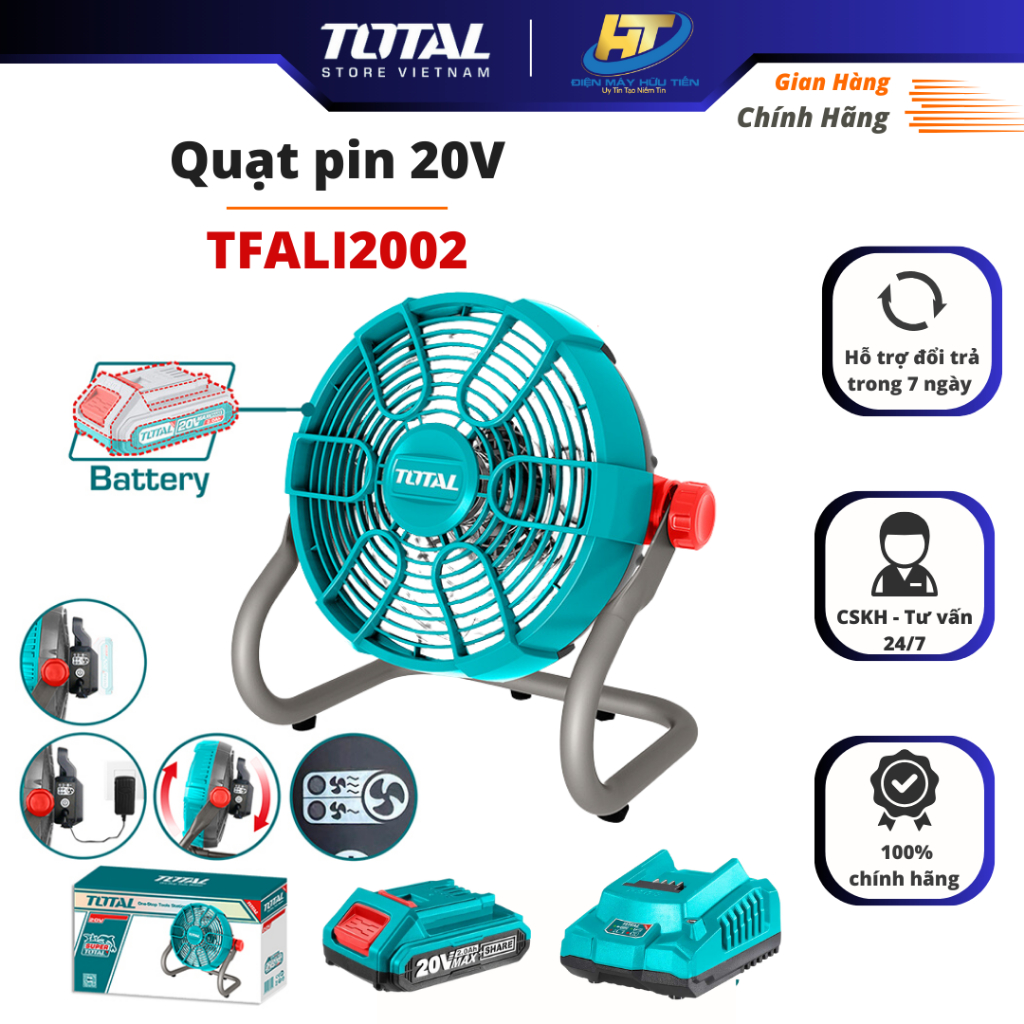 Quạt máy p.i.n 20V TOTAL TFALI2002