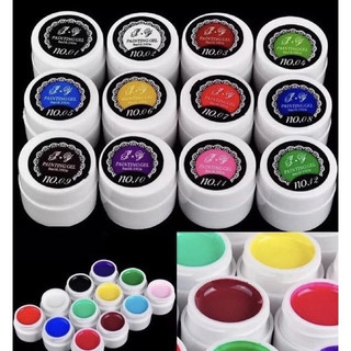 Sét gel vẽ PAINTING Set Gel 12 Màu Vẽ Nail Tạo Loang Không Vón