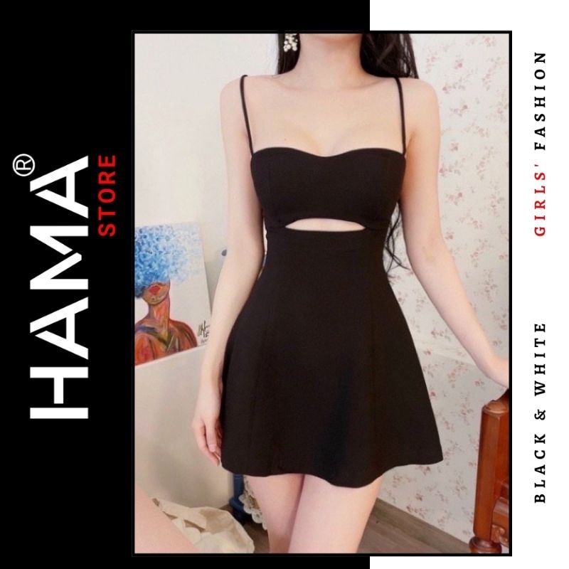 Đầm nữ 2 dây HAMA STORE H2 - Fom A, khoét chân ngực sexy