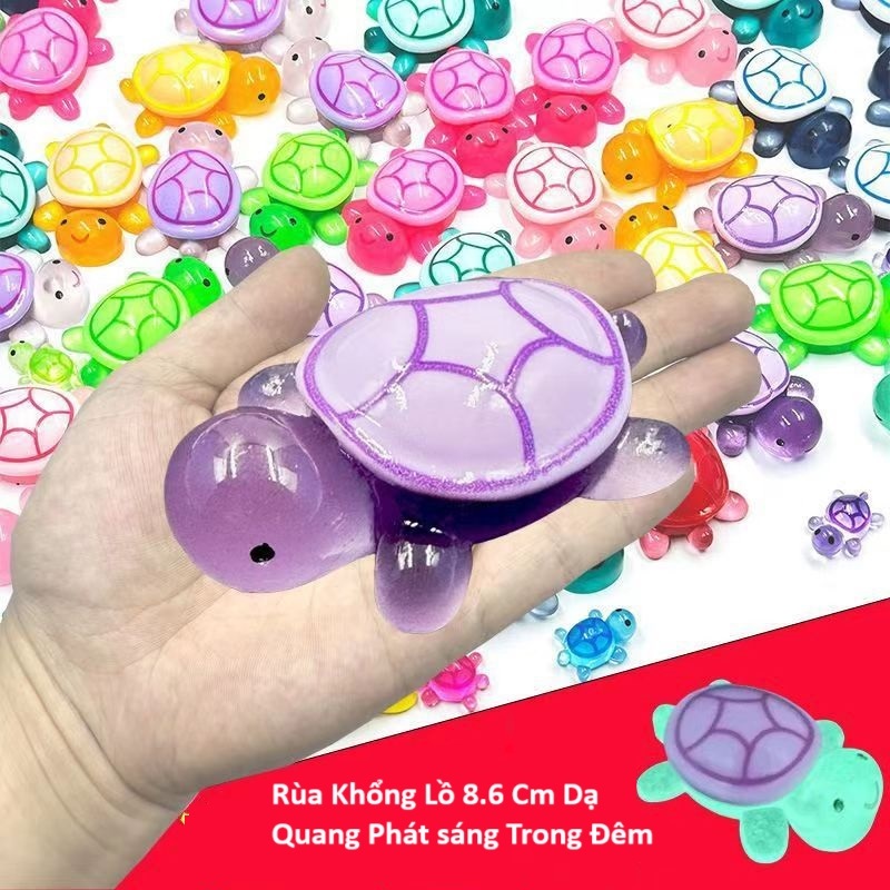 Charm dạ quang Rùa Ngọc Sọc Kẻ DIY Phát Sáng Trang Trí Tiểu Cảnh