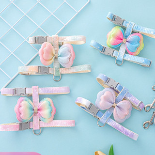 Dây Dắt Kèm Yếm Bò Cao Cấp Cho Chó Nhỏ Mèo Cún Thú Cưng Phốc Sóc Pitbull 1kg Đi Dạo Lớn Show Huấn Luyện Siêu Dài 7 Màu