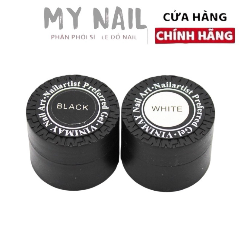 Gel nhện vinimay đen trắng trang trí móng