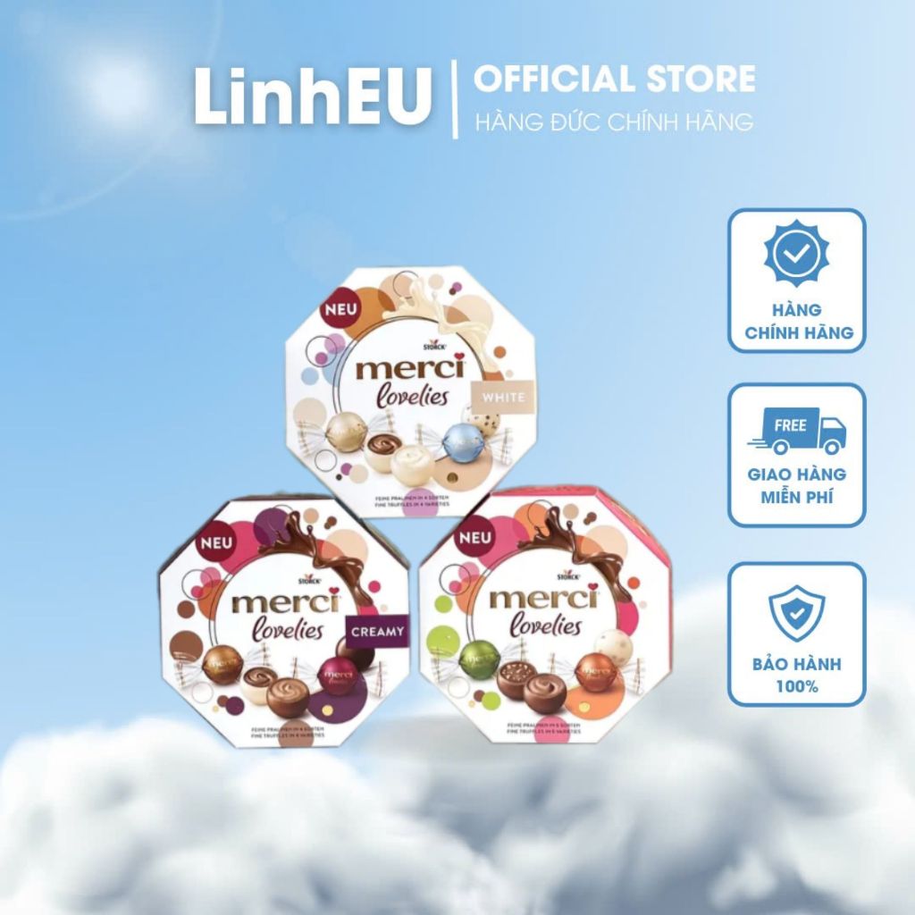 Kẹo Socola Merci Lovelies Hộp Lục Giác 185g Của Đức