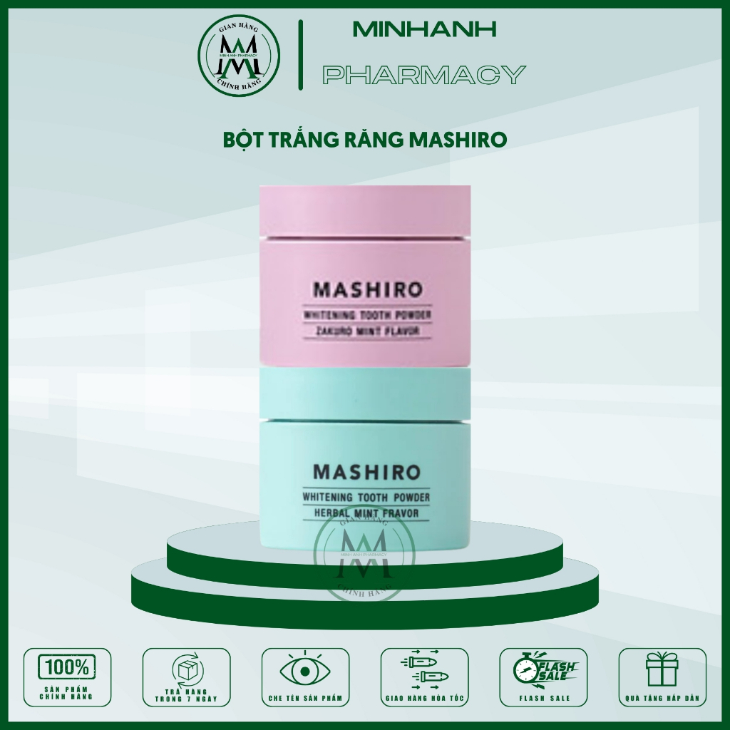 Bột đánh răng Mashiro Whitening Tooth Powder hỗ trợ làm trắng răng răng ố vàng răng xỉn màu