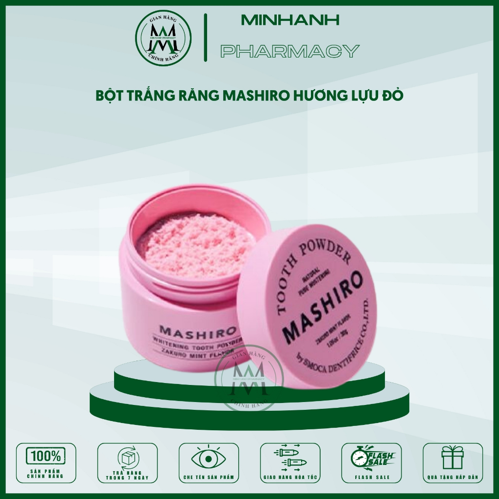 Bột đánh răng Mashiro Whitening Tooth Powder hỗ trợ làm trắng răng răng ố vàng răng xỉn màu