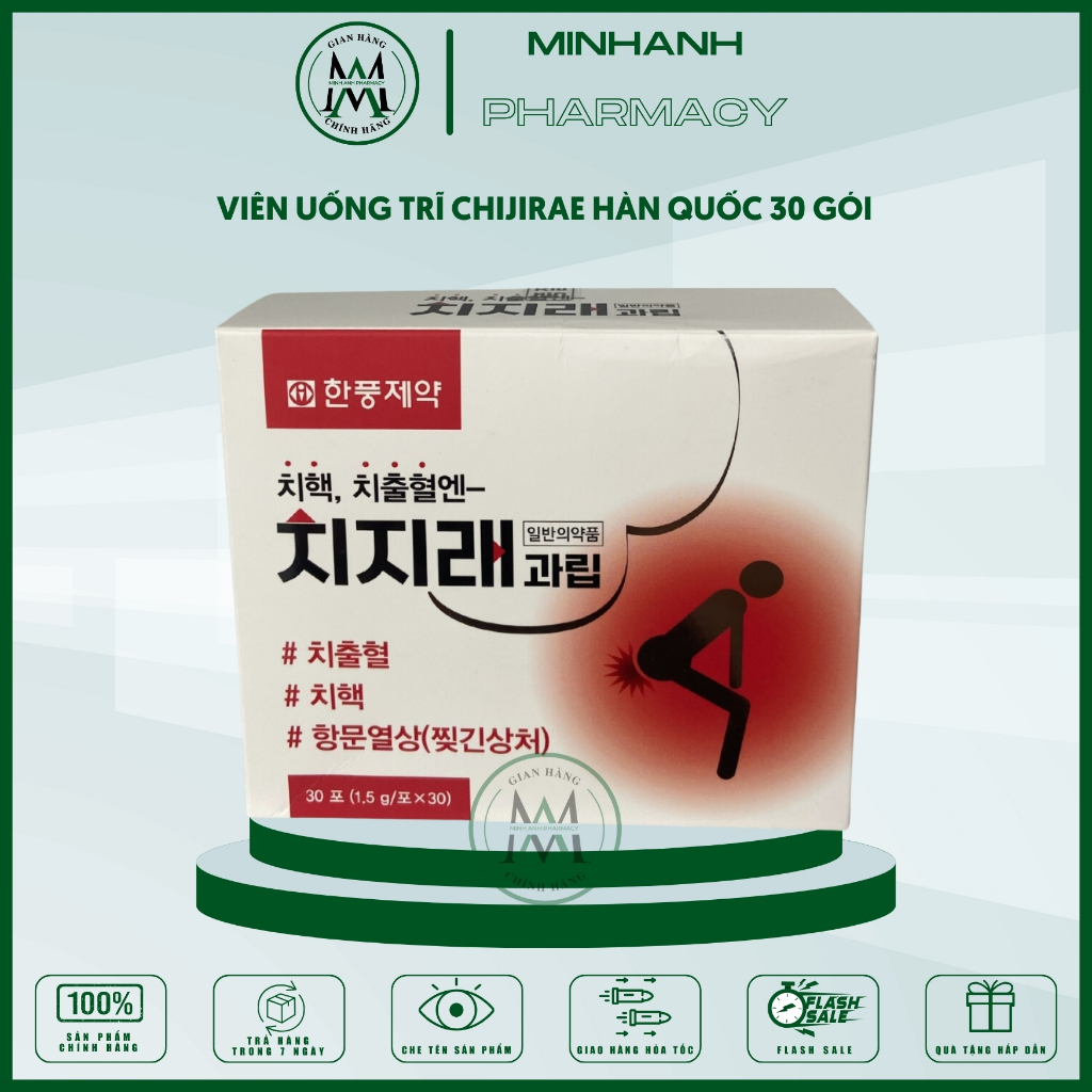 Viên uống hỗ trợ cải thiện tình trạng, búi trĩ Chijirae Hàn Quốc hộp 30 gói