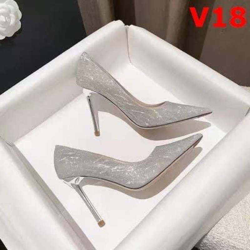 Giày cao gót BAll TRƠN CHẤT DA KIM TUYẾN mũi nhọn gót cao 7cm 9cm dành cho nàng đi chơi đi tiệc đây ạ