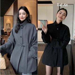  Áo Khoác Vest Nữ Cổ Đứng Có Dây Thắt  Lưng Dáng Ngắn,Áo Blazer Kiểu Mới Thanh Lịch Cao Cấp Q.C  Mã TA095  