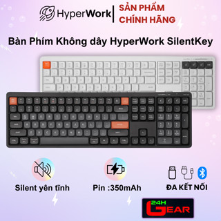 Bàn phím không dây HyperWork SilentKey TS01 (Đa kết nối Bluetooth 5.1 / USB 2.4G / Cable )