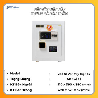  Két VSC51 Khoá vân tay điện tử quản lý qua APP điện thoại  SP Của Công Ty TNHH SX Két Việt Tiệp  
