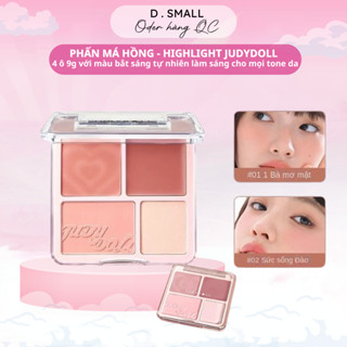 Phấn má hồng và highlight JUDYDOLL 4 ô 9g với màu bắt sáng tự nhiên làm sáng cho mọi tone da